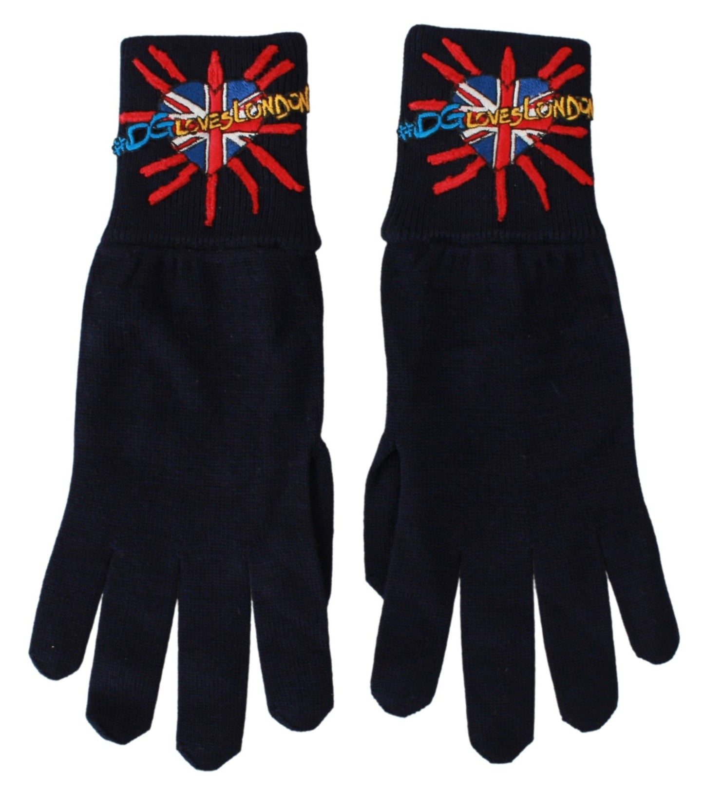 Dolce & Gabbana Blue Virgin Wool Unisex Gloves