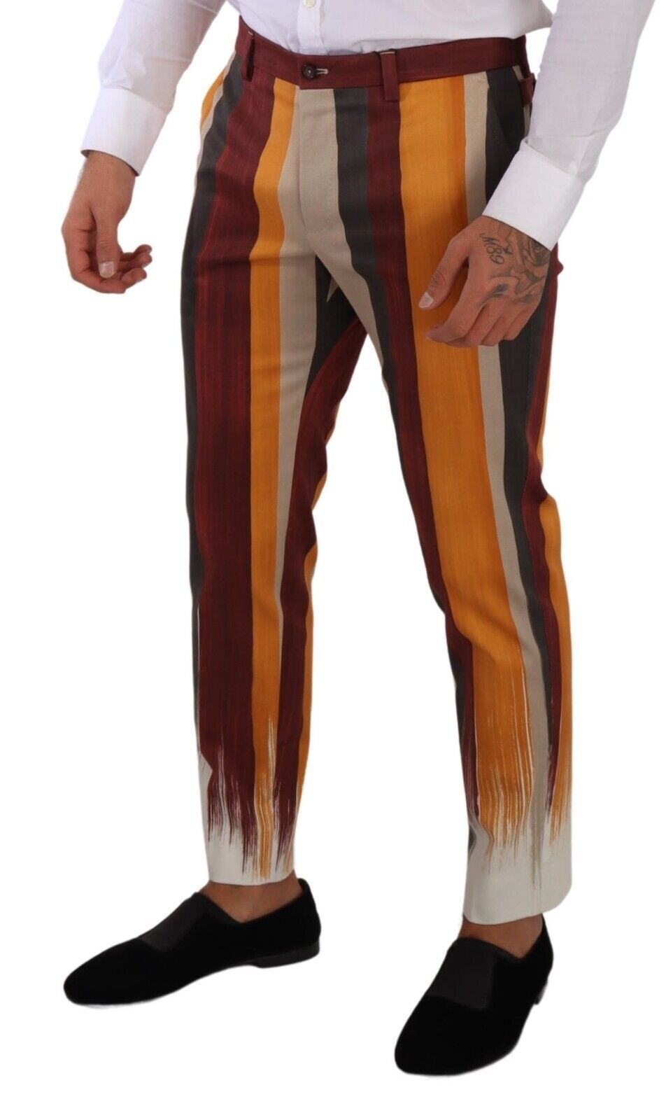 Dolce & Gabbana Multicolor Striped Skinny Pants