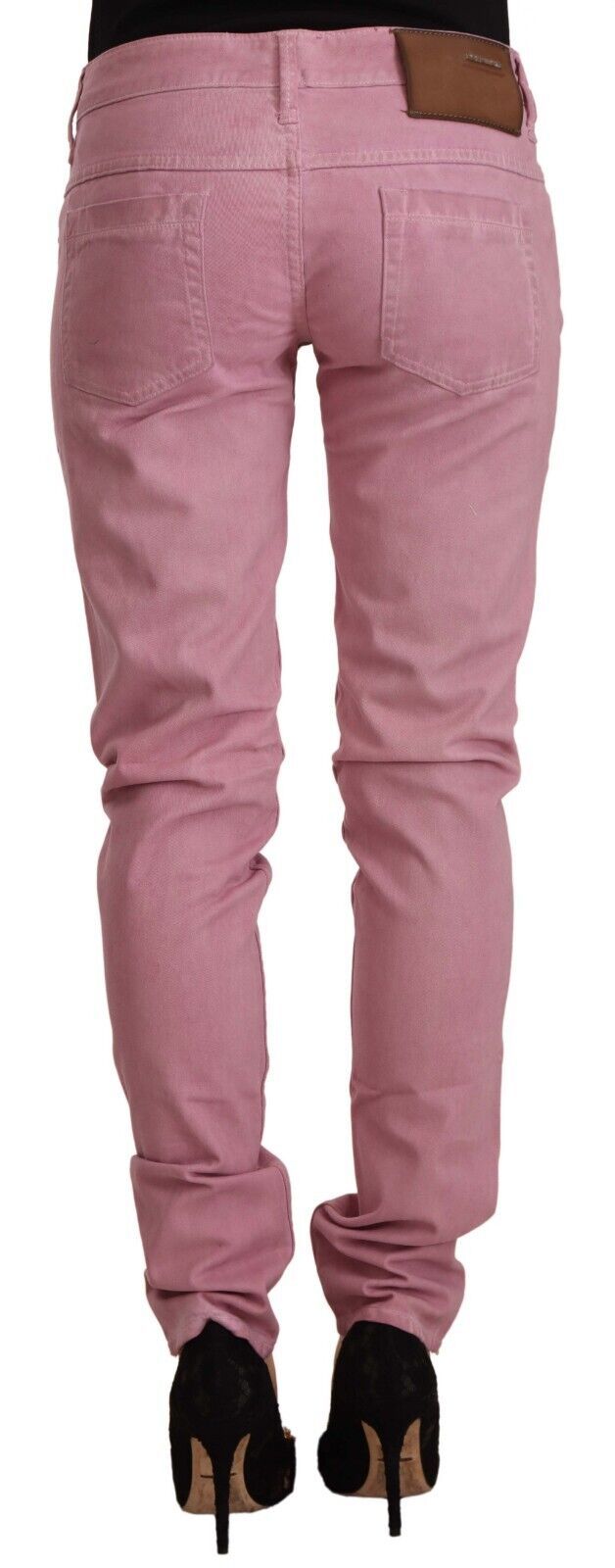 Acht Elegant Pink Slim Fit Denim Jeans