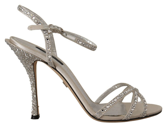 Dolce & Gabbana Crystal-Embellished Silk Blend Heels