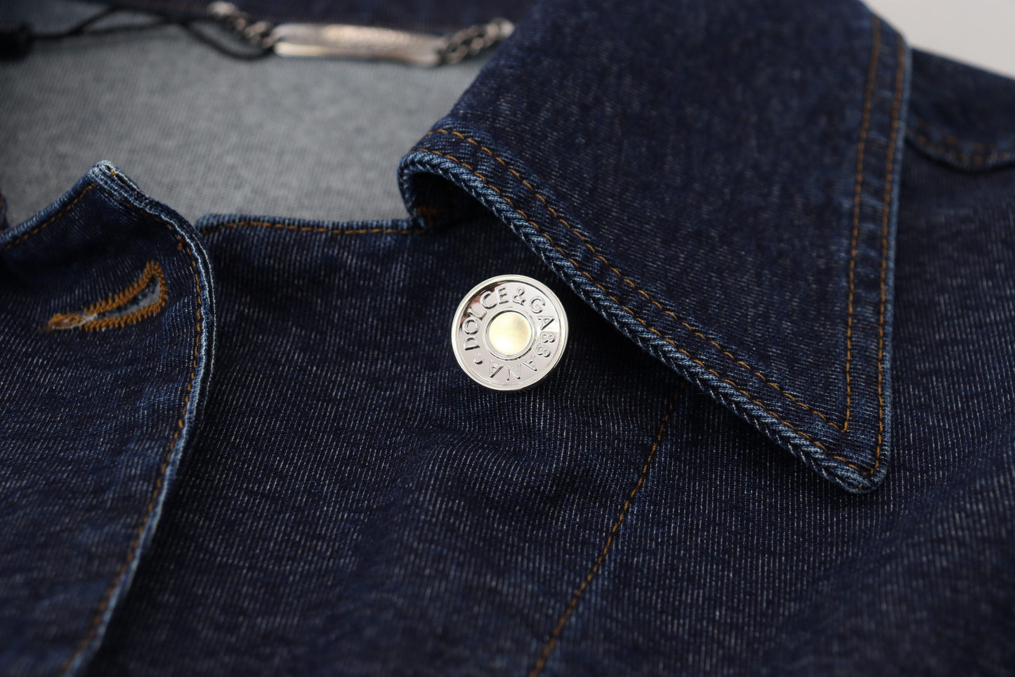 Dolce & Gabbana Elegant Blue Denim Button-Down Jacket