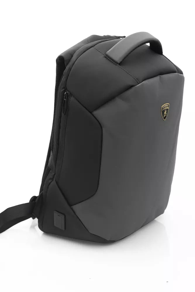 Automobili Lamborghini Gray Nylon Men Backpack