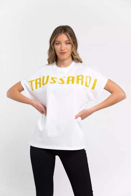 Trussardi White Cotton Women T-Shirt