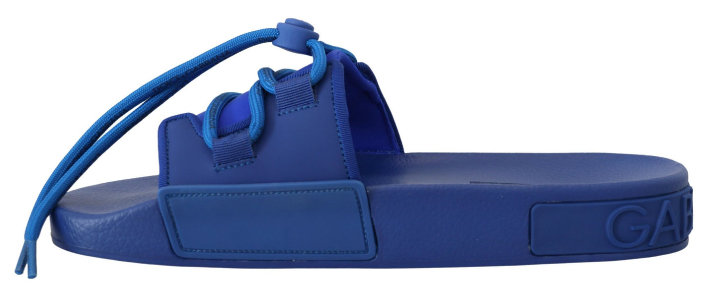 Dolce & Gabbana Elegant Blue Slide Sandals