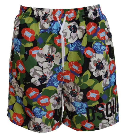 Dsquared² Multicolor Floral Print Swim Shorts