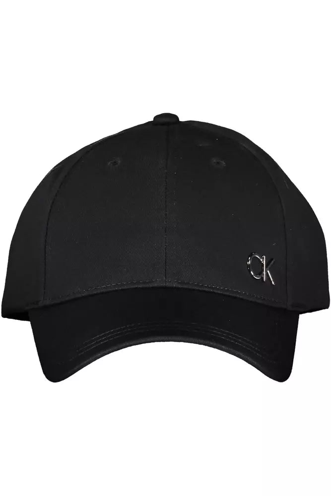 Calvin Klein Sleek Black Visor Hat with Signature Logo