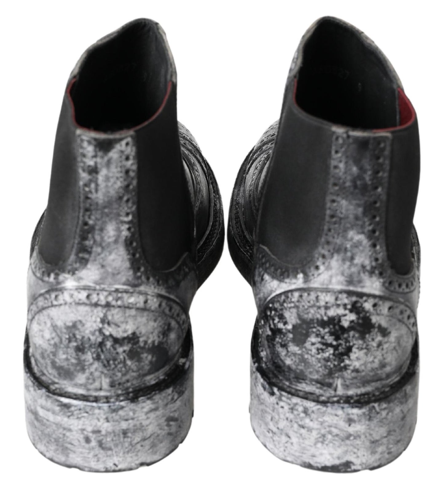 Dolce & Gabbana Elegant Black Faded Chelsea Ankle Boots