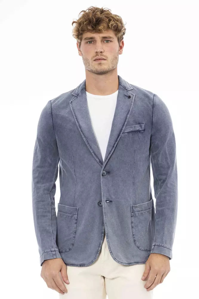 Distretto12 Blue Cotton Men's Blazer