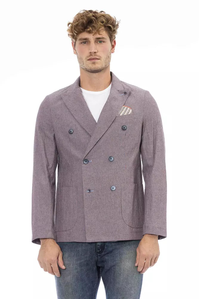 Distretto12 Purple Cotton Men Blazer