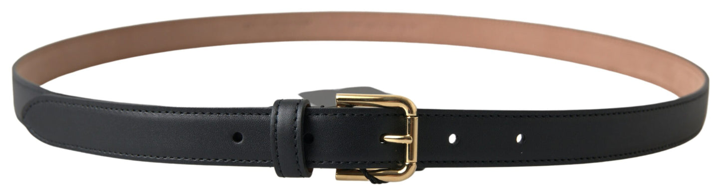 Dolce & Gabbana Elegant Italian Leather Belt with Metal Buckle