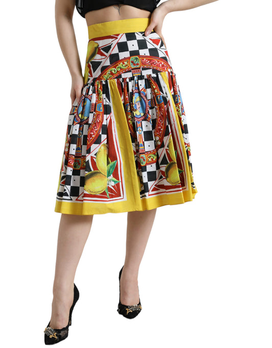 Dolce & Gabbana Elegant High Waist A-Line Midi Skirt