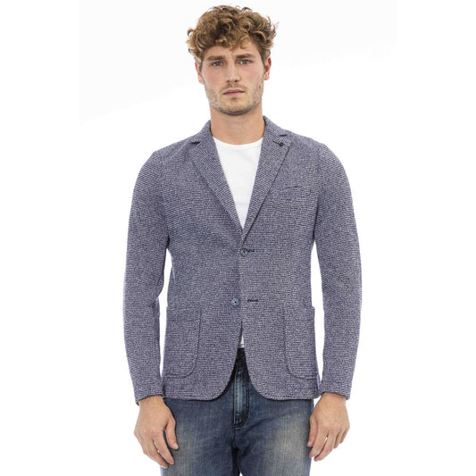 Distretto12 Blue Polyester Men Blazer