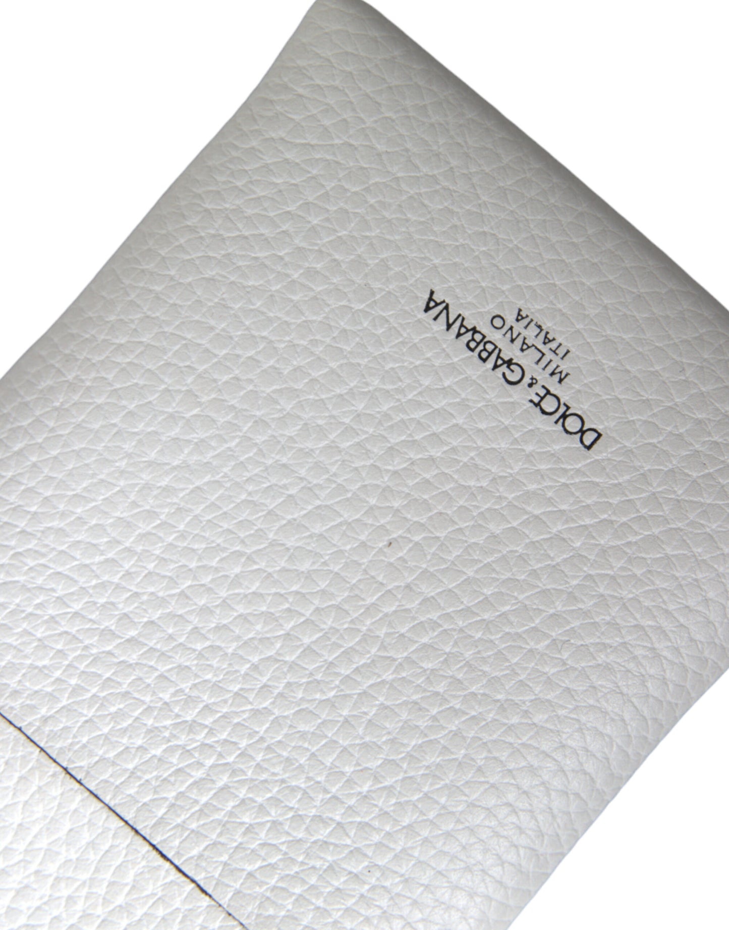 Dolce & Gabbana Elegant White Leather Crossbody Phone Bag