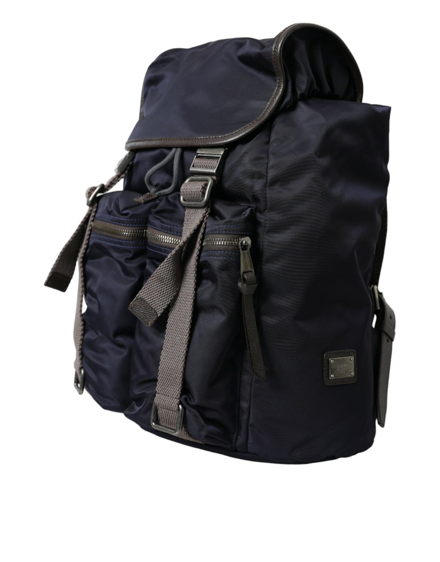 Dolce & Gabbana Elegant Blue Nylon Leather Backpack