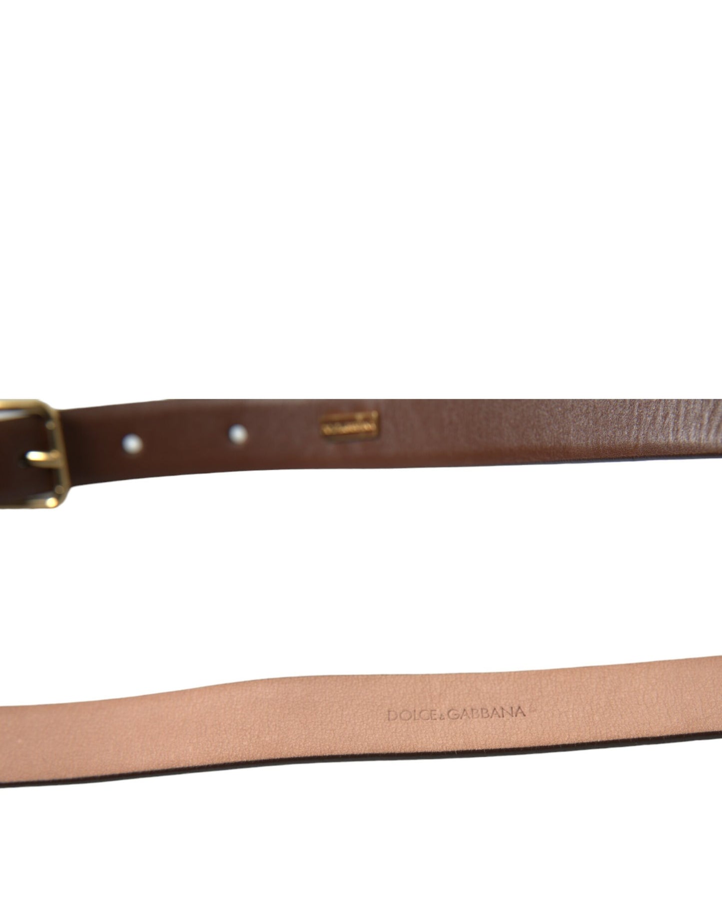 Dolce & Gabbana Elegant Brown Calf Leather Waist Belt