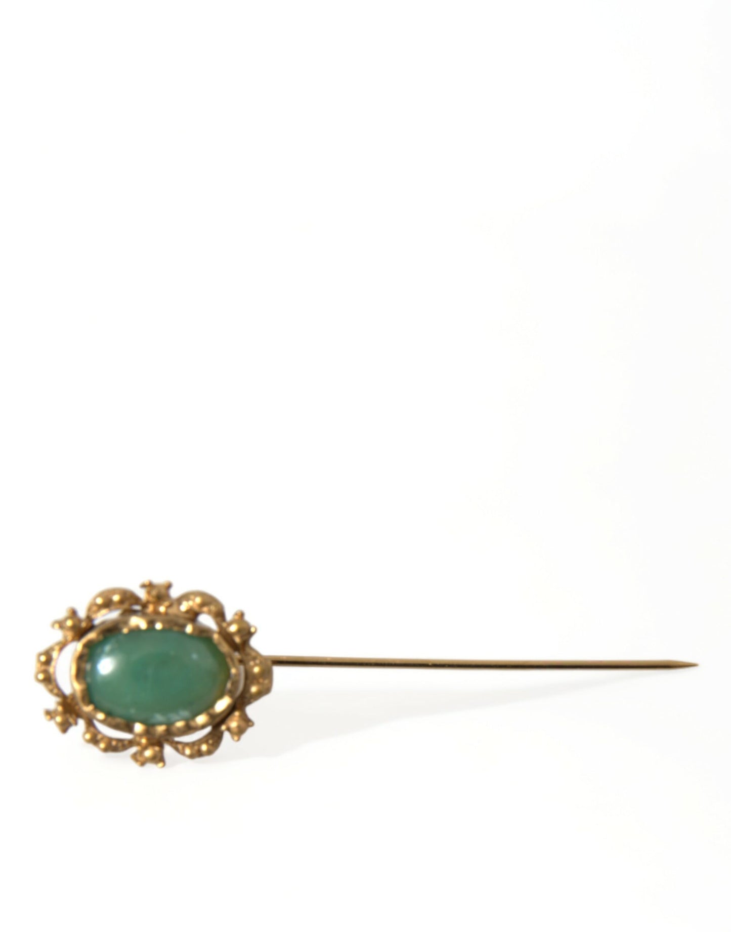 Dolce & Gabbana Elegant Gold-Tone Gemstone Pin Brooch