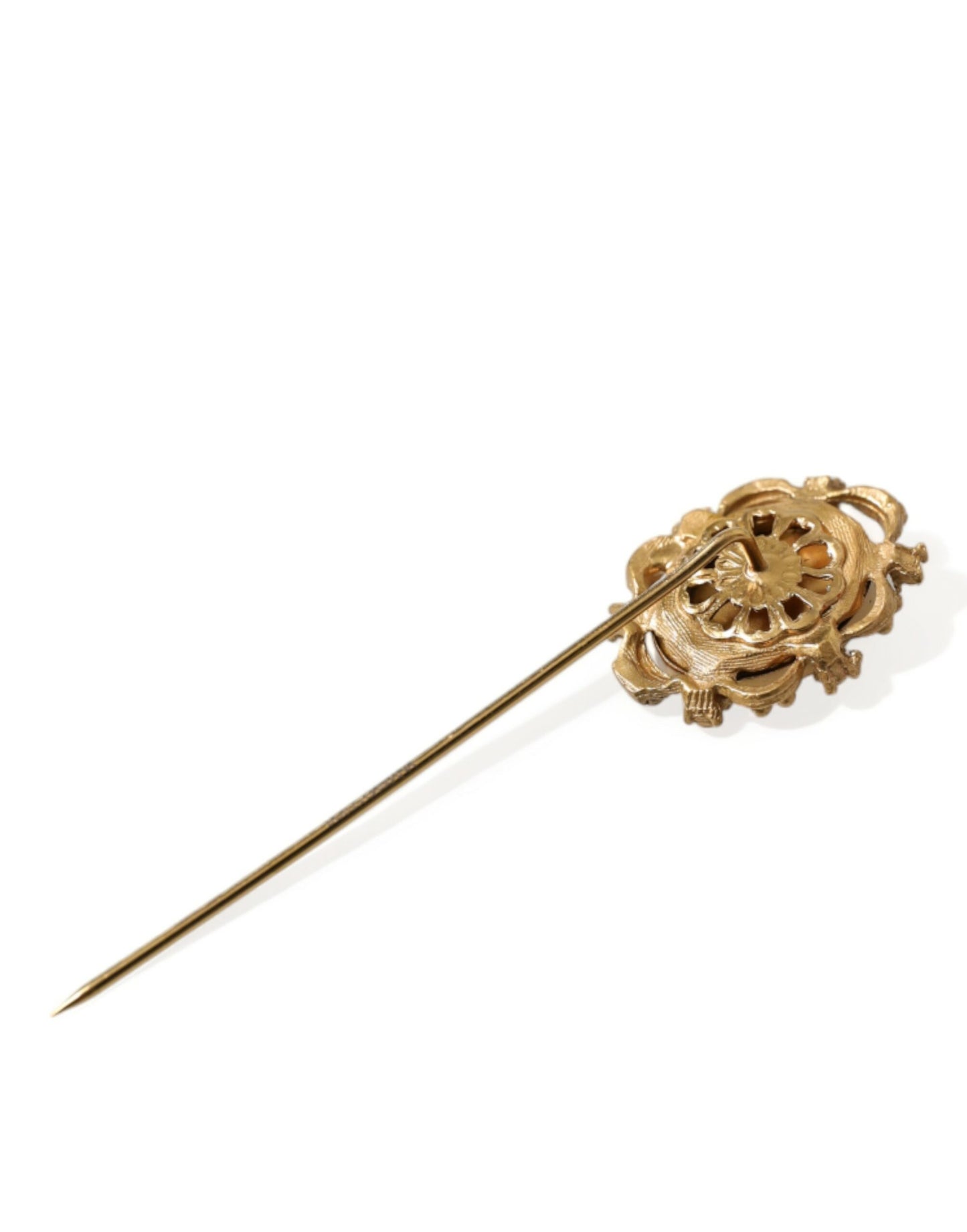 Dolce & Gabbana Elegant Gold-Tone Gemstone Pin Brooch