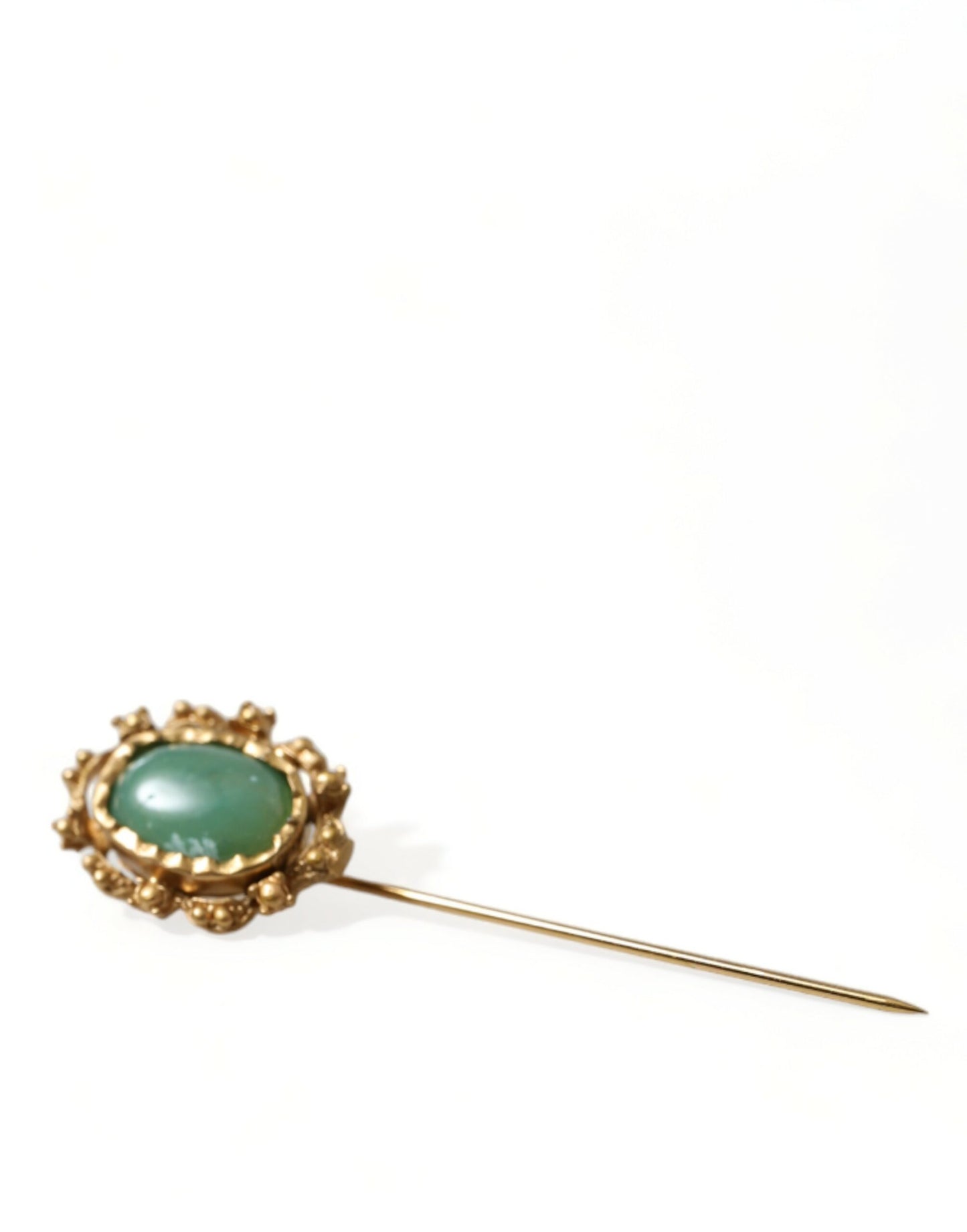 Dolce & Gabbana Elegant Gold-Tone Gemstone Pin Brooch