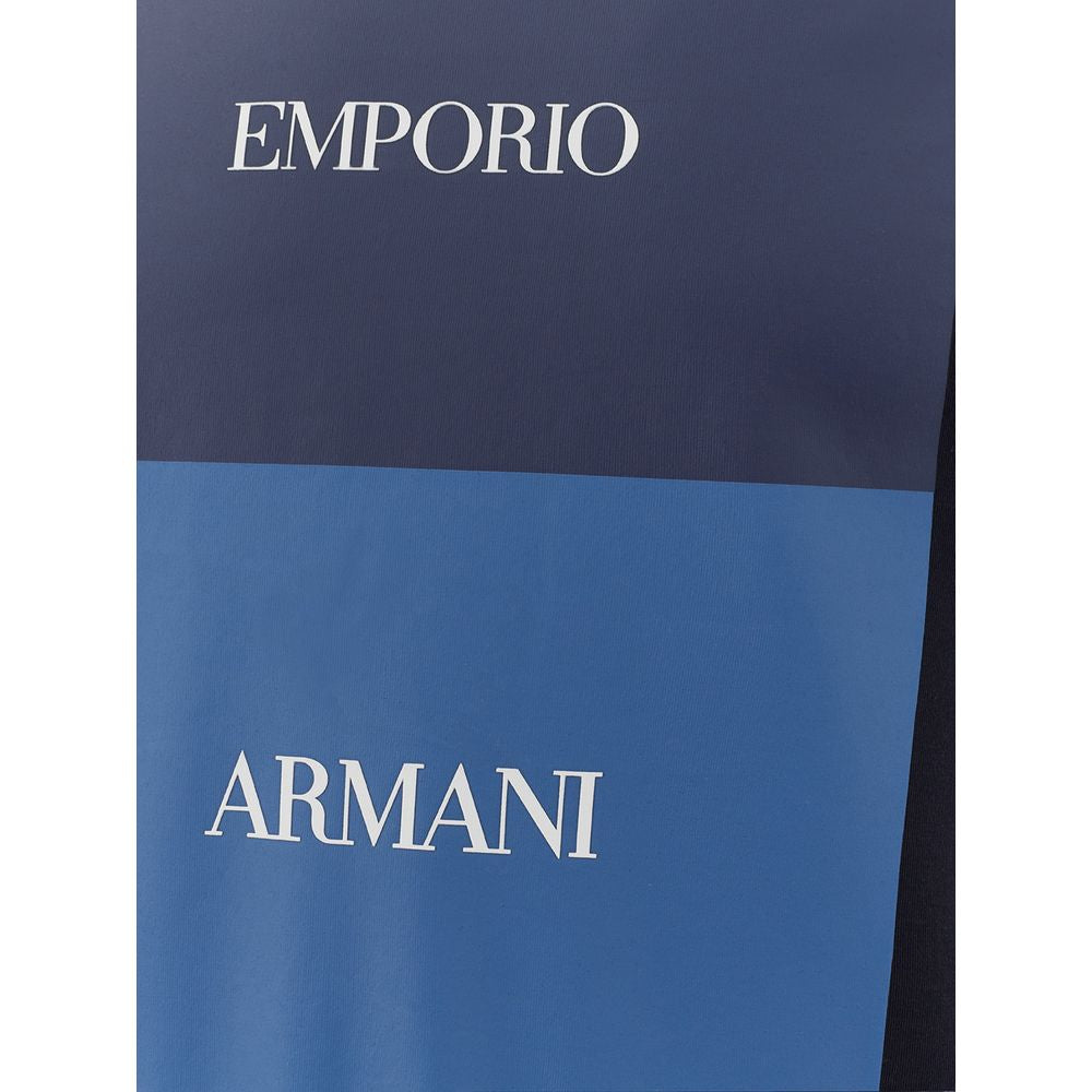 Emporio Armani Elegant Blue Cotton Tee for the Modern Man