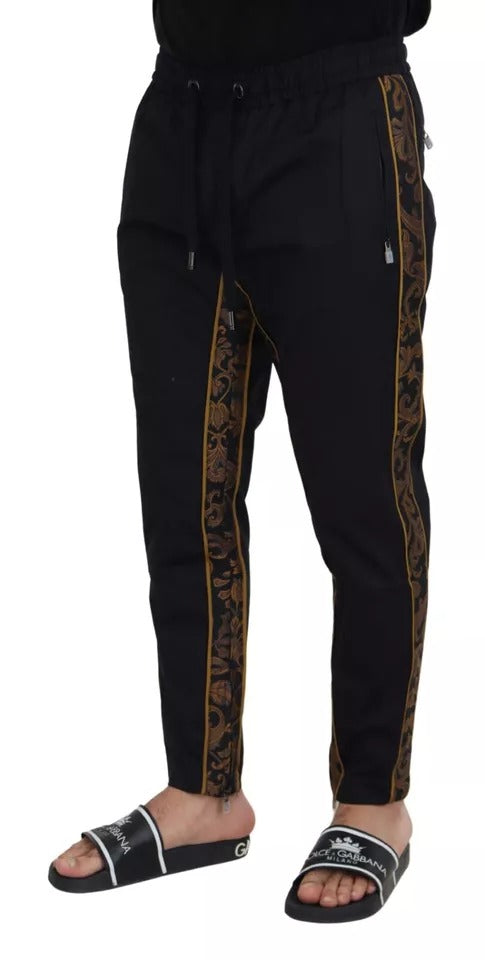 Dolce & Gabbana Dark Blue Jogging Trouser Cotton Blend Pants