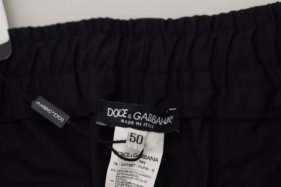 Dolce & Gabbana Dark Blue Jogging Trouser Cotton Blend Pants