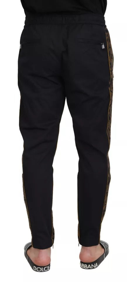 Dolce & Gabbana Dark Blue Jogging Trouser Cotton Blend Pants