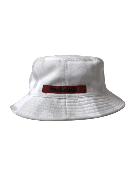 Dolce & Gabbana White Camouflage Cotton Bucket Hat Men