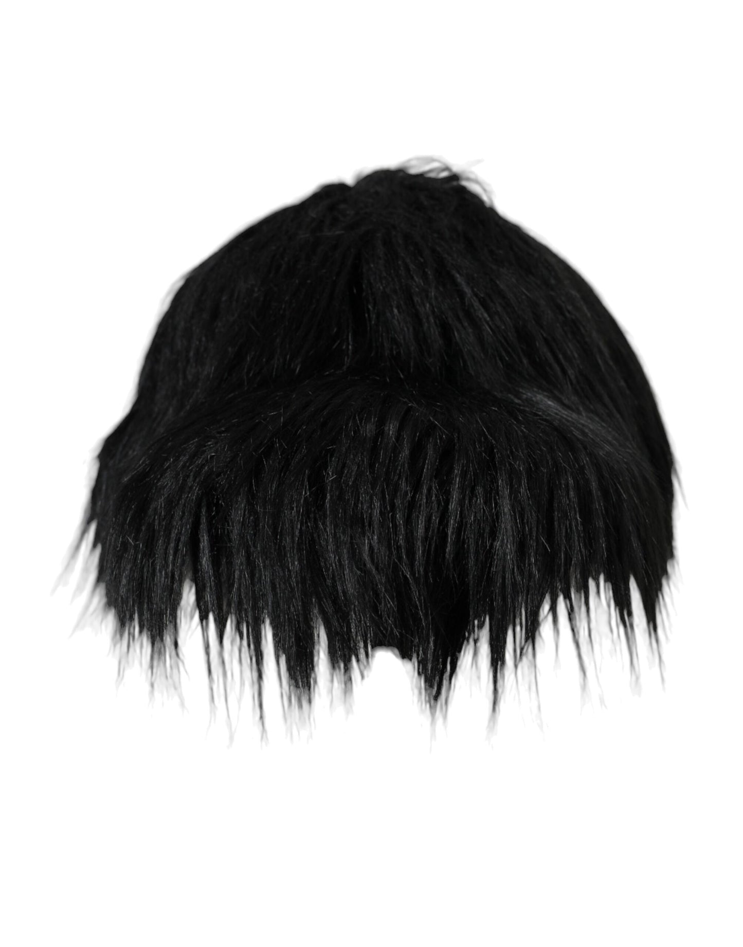 Dolce & Gabbana Black Faux Fur Cap Baseball Hat Men