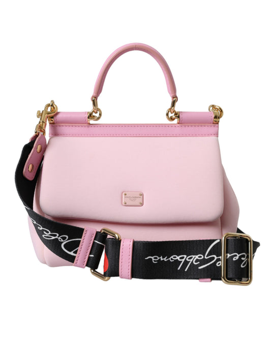 Dolce & Gabbana Pink SICILY Neoprene Top Handle Shoulder Satchel Bag