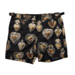 Dolce & Gabbana Black Sacred Heart Beachwear Shorts Swimwear