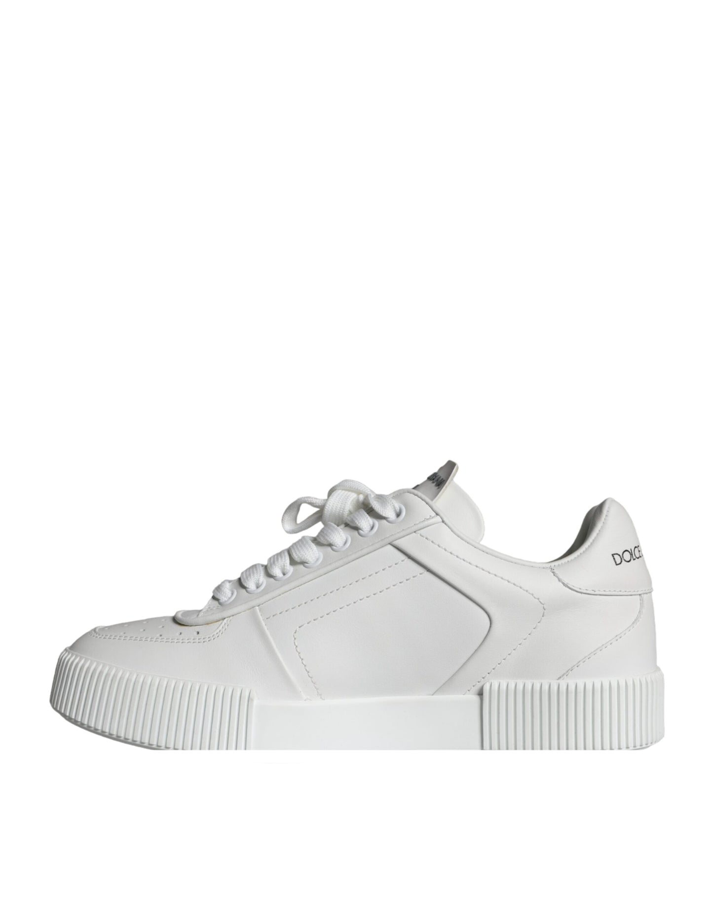 Dolce & Gabbana White Miami Leather Low Top Sneakers Shoes