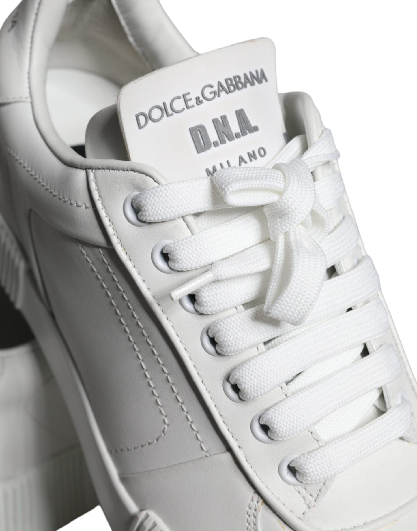 Dolce & Gabbana White Miami Leather Low Top Sneakers Shoes