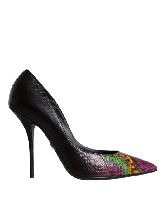 Dolce & Gabbana Multicolor Exotic Leather Heels Pumps Shoes