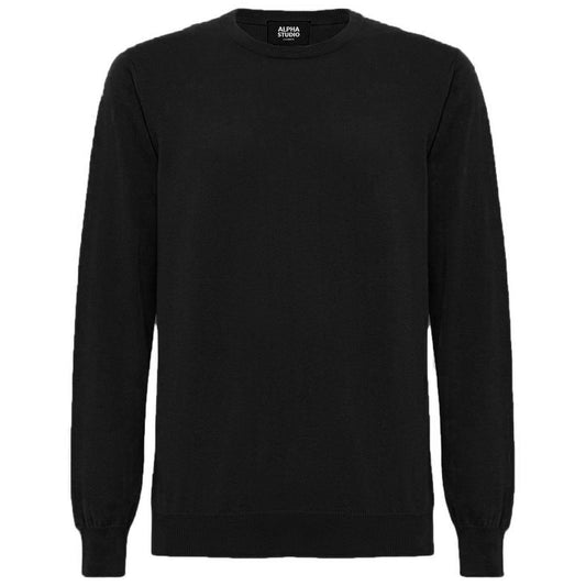 Alpha Studio Black Wool Vergine Sweater