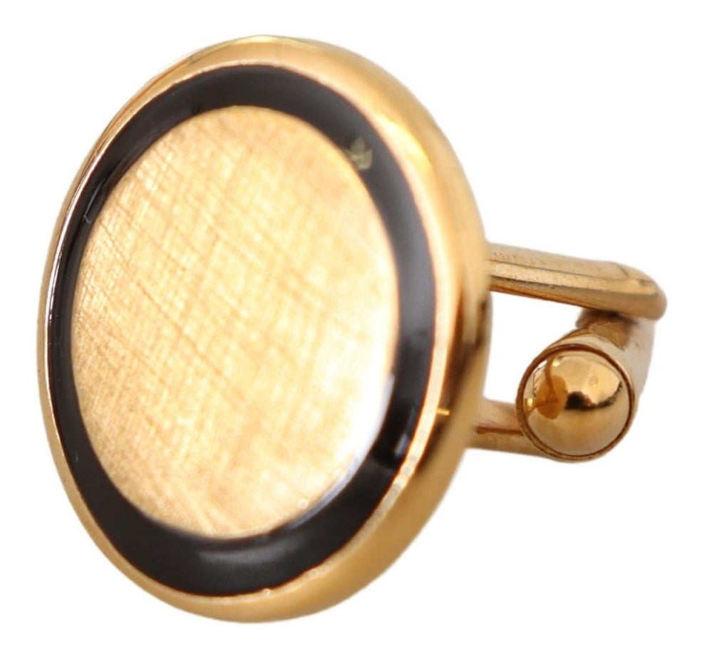 Dolce & Gabbana Elegant Gold-Plated Round Cufflinks