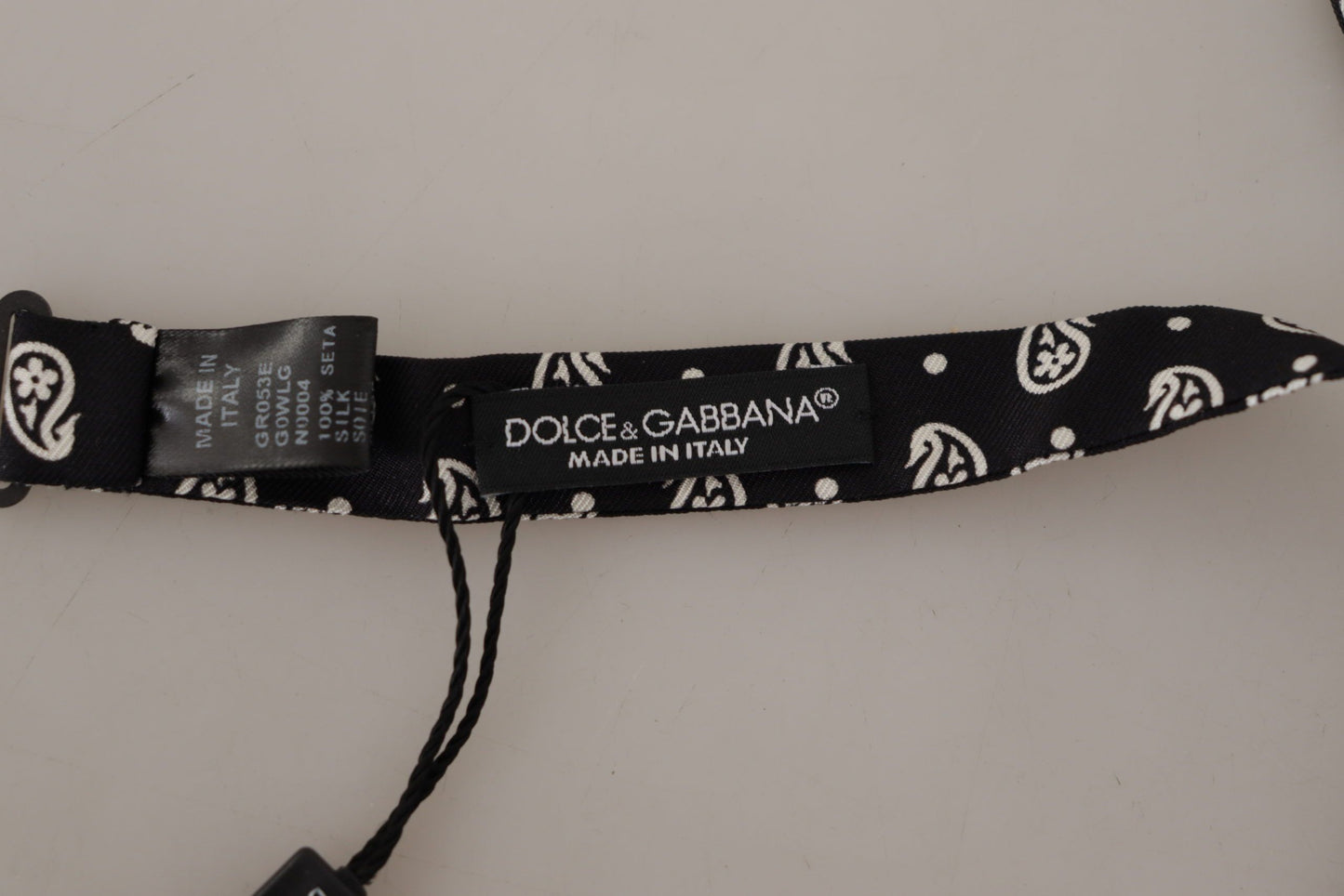 Dolce & Gabbana Elegant Black Silk Bow Tie