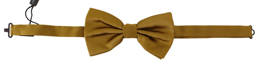 Dolce & Gabbana Elegant Mustard Silk Bow Tie