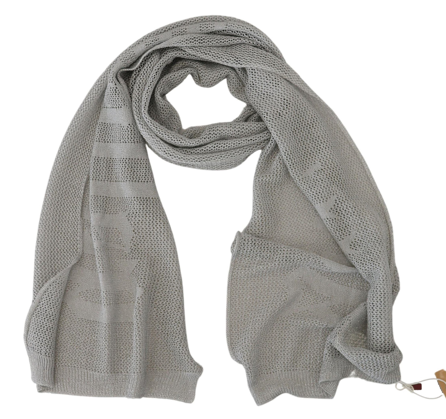 John Galliano Elegant Gray Knitted Designer Scarf