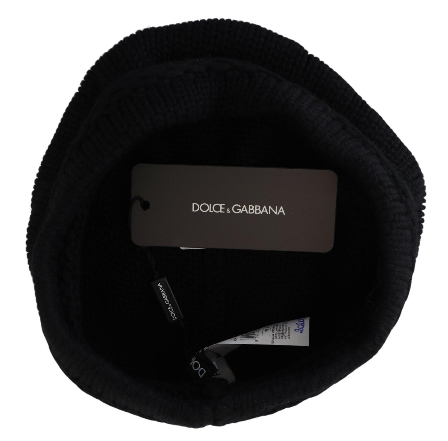 Dolce & Gabbana Elegant Black Virgin Wool Beanie Hat