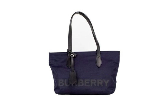 Burberry Small Navy Blue Logo Econyl Nylon Tote Shoulder Handbag Purse