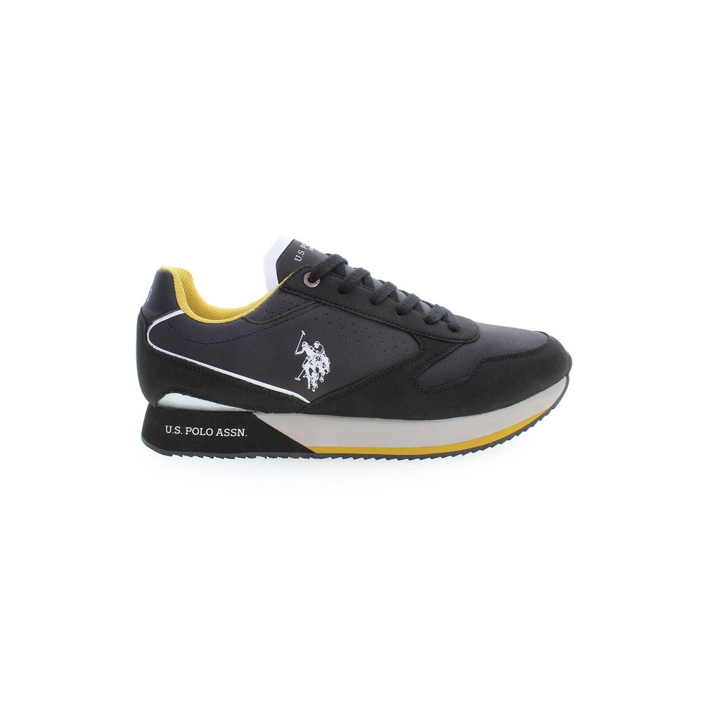 U.S. POLO ASSN. Sleek Black Lace-Up Sports Sneakers